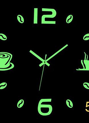 Годинник люминисценний настінний кофе