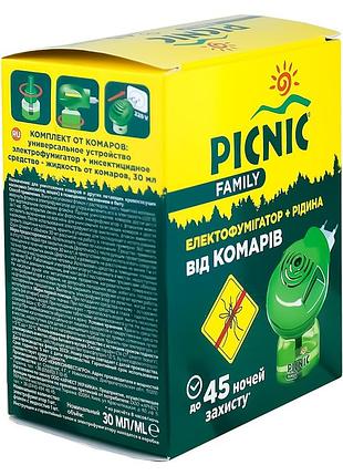 Електрофумігатор з рідиною picnic family від комарів 45 ночей 30 мл