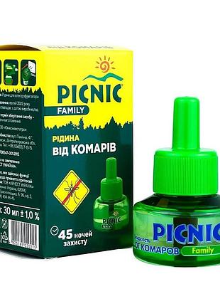 Жидкость для электрофумигатора picnic family 45 ночей 30 мл