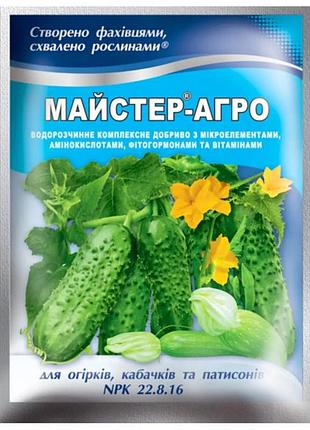 Добриво майстер-агро для огірків і кабачків та патисонів 100 г