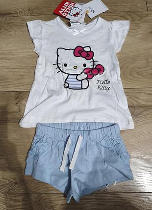 Hello kitty летние комплекты 92.110-116.122-128