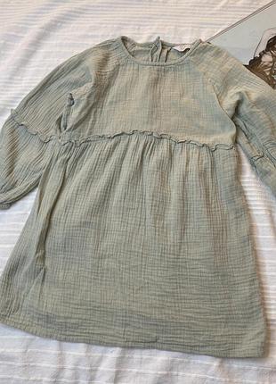 Муслінове легке плаття мятного кольору primark
