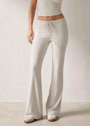 Штани кльош сірувато-бежеві zara, s