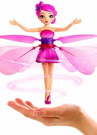 Летающая игрушка кукла фея flying fairy с подсветкой и сенсорным датчиком (летит за рукой)