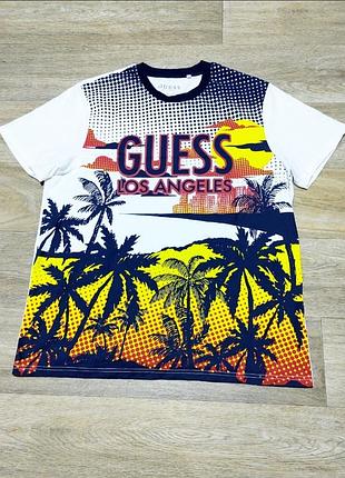 Мужская футболка guess с принтом , размер xl , 100% хлопок .