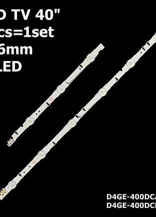 Підсвітка d4ge-400dca-r1 r2 d4ge-400dcb-r1/r2 5шт. a+5шт. b tv 40" inch 3-6led 836mm 2шт. (original)