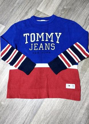Мужской винтажный свитер tommy jeans , размер l relaxed fit