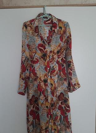 Платье zara,шикарное, разноцветное