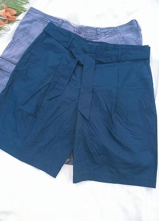 Нові натуральні шорти-бермуди з кишенями та поясом,m&amp;s collection.