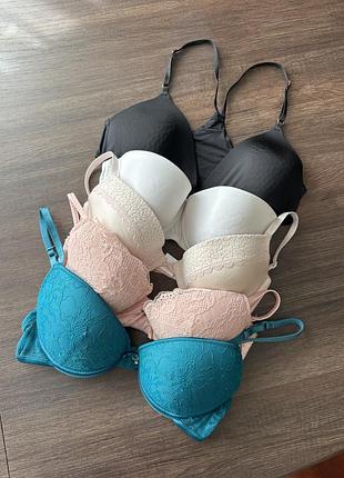 Набір із 7 жіночих бюстгальтерів 34c / 34d – calvin klein, anzhelika, мереживні та базові моделі