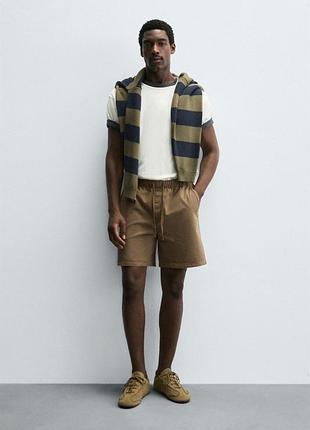 Relaxed fit колір: коричневий шорти-бермуди вільного крою з ліоцелу та бавовний.