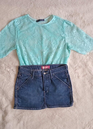 Дитяча джинсова спідниця h&m(&denim)+в подарунок пляжна футболка