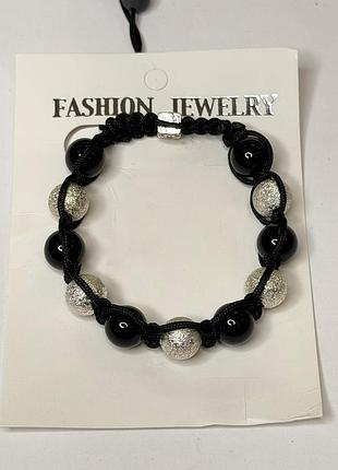 Браслет shamballa «black & silver»