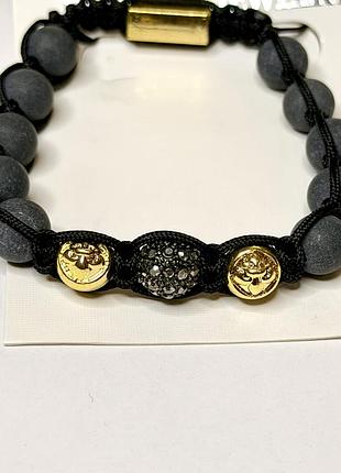 Браслет shamballa «graphite & gold»