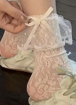 Чарівні мереживні шкарпетки з бантами coquette lolita