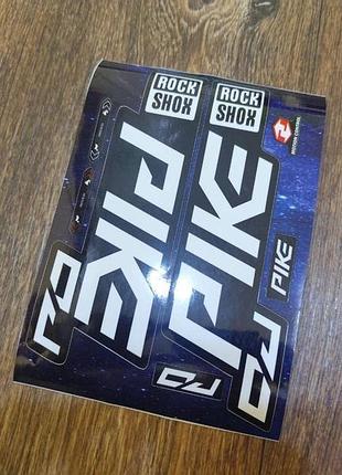 Білий наклейки на велосипед вилку пір'я рок-шок pike пайк rock shox dj диджей