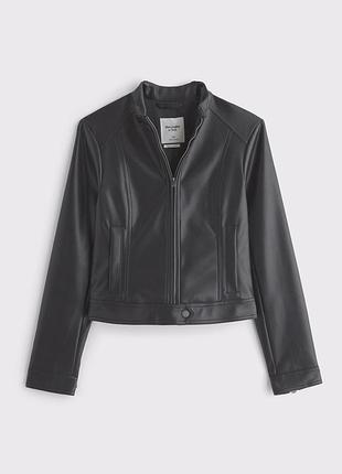 Куртка из искусственной кожи abercrombie &amp; fitch s черная