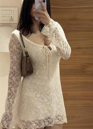 Кружевное платье bershka, l