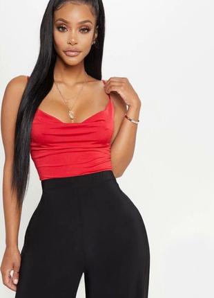 Боді червоне prettylittlething s/42 нове — облягаюче еластичне