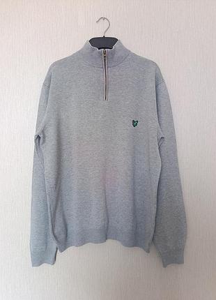Мужской джемпер на молнии lyle &amp; scott 100% хлопок