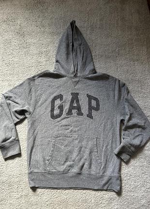 Толстовка худі чоловічий gap з капюшоном розмір м сірого кольору