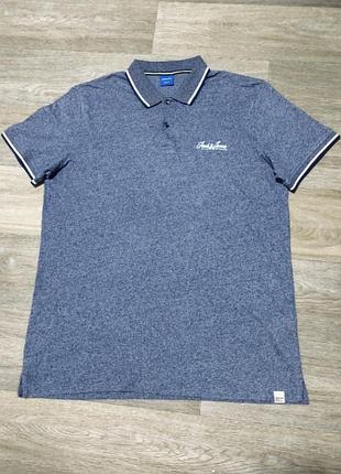 Мужская лёгкая футболка поло jack & jones , размер l .