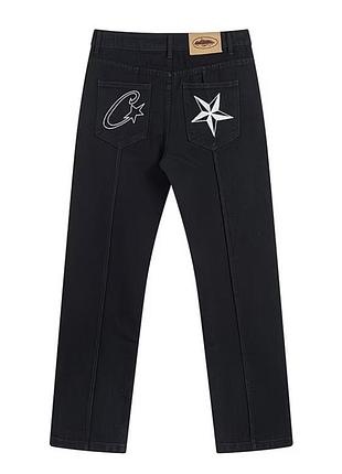 Джинси corteiz c-star denim / джинсы черные кортез штаны