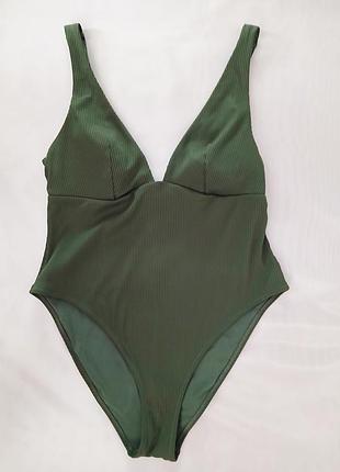 Купальник сдельный хаки в рубчик h&amp;m