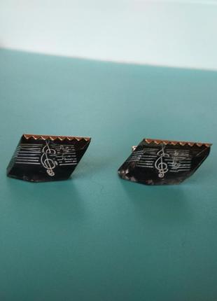 Запонки скрипковий ключ сувенір