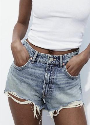Трендові короткі джинсові шорти zara голубі