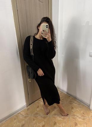 Сукня вовняна молочна, чорна oversize