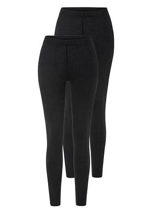 Лосини 2 шт. бавовняні для жінки esmara lycra® 464303 s чорний