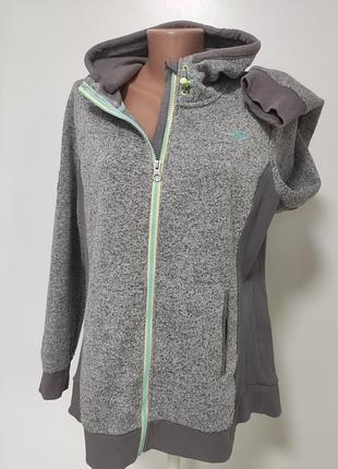 Тепла жіноча спортивна кофта на утепленні l/xl ог 120-130