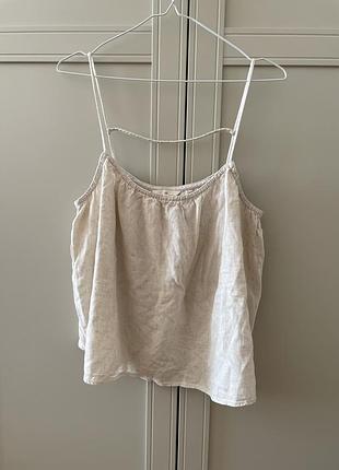 Топ на бретелях майка h&m льон