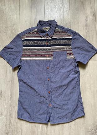 Чоловіча сорочка з коротким рукавом, розмір s, river island, бавовна