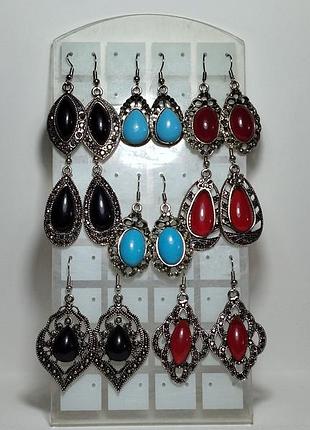 Серьги имитация камней
