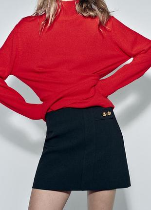 Zara коротка чорна спідниця 2078/060 розмір s