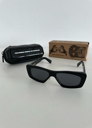 Сонцезахисні чорні окуляри brain dead kopelman black/black post-modern primitive eye protection солнцезащитные очки черные унісекс