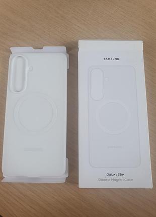 Оригинальный чехол на смартфон samsung s26+ белый с магнитным кольцом