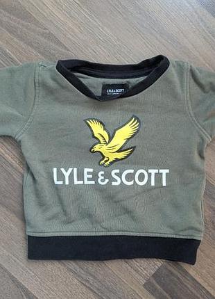 Детский свитшот lyle &amp; scott оливково-зеленого цвета 18 месяцев