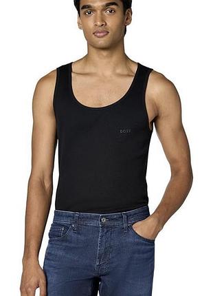 Набiр майок boss (3 шт) чорних rib classic tank top