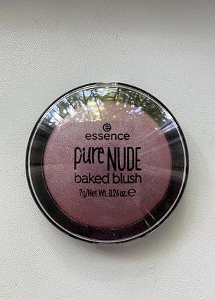 Запечені сяючі рум’яна essence pure nude baked blush 03 goldy cassis