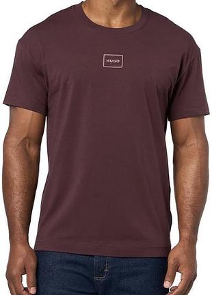 Футболка hugo бордова logo outline short sleeve t-shirt
