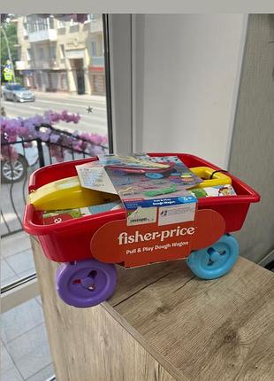 Ігровий набір fisher-price dough pull & play wagon.