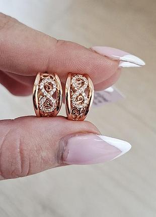 Серьги позолоченные, серьги кольца, позолота