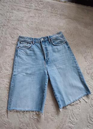 Джинсовые шорты-бермуды zara