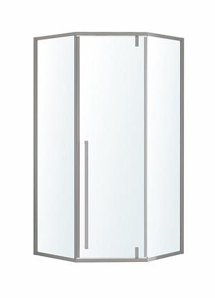 Mora 90-p душевая кабина 90*90*200 см пятиугольная, дверь распашные, профиль хром, стекло прозрачное