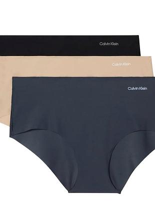 Набір трусів calvin klein (3 шт) invisibles hipster multipack panty
