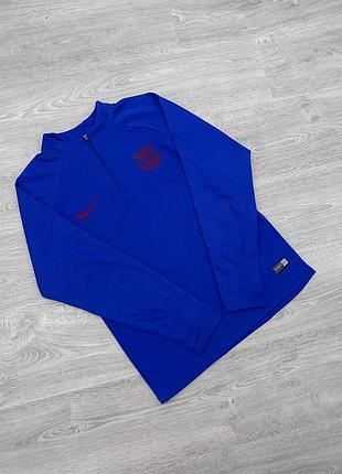 Тренувальна кофта 1/4 zip fc barcelona nike dri-fit