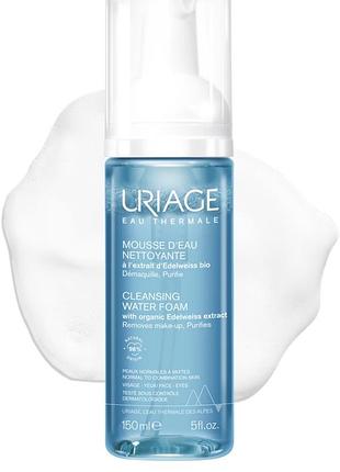 Пінка uriage hygiène cleansing water foam для зняття макіяжу вмивання обличчя